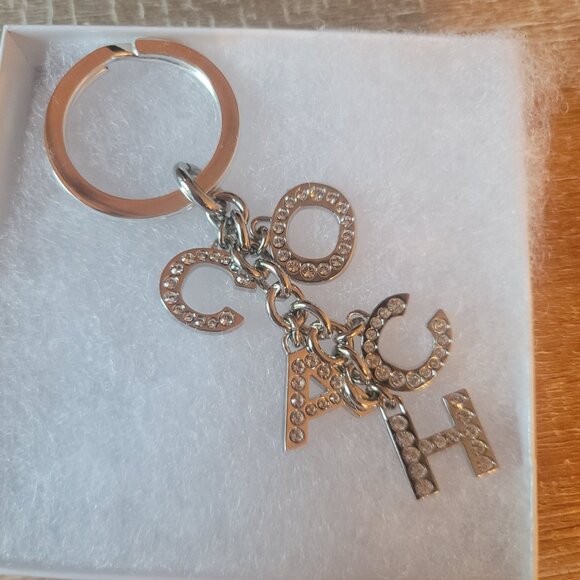 COACH Keychain with Rhinestone Letters (Brand New)(Gift box included) - Picture 1 of 3